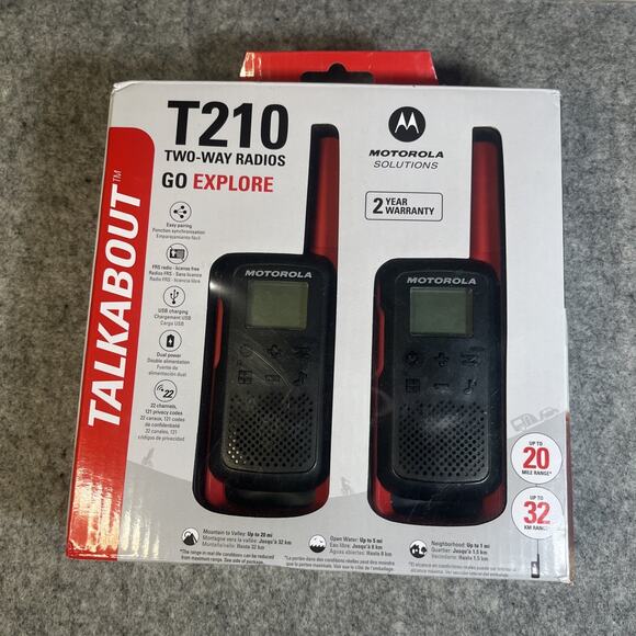 Motorola Other - NEW Motorola Solutions T210‎ Two-Way Radio Black W/Red Two-Pack